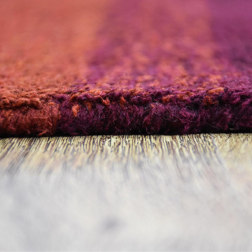 Hand Knotted Loom Silk Mix Area Rug Solid Orange Red BBH Homes BBLSM215