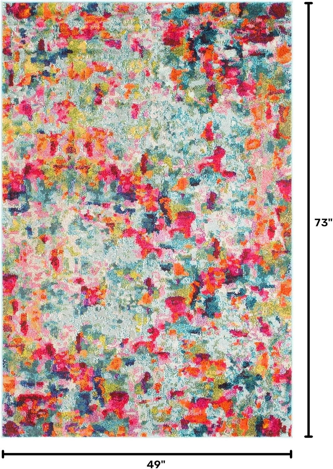 Chromatic Collection Area Rug – Champagne (4′ 1″ X 6′ 1″ Rectangle, Multi/ Blue)