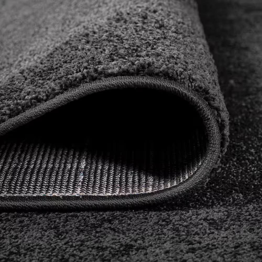 Haze Solid Low-Pile Black 8 Ft. X 10 Ft. Area Rug