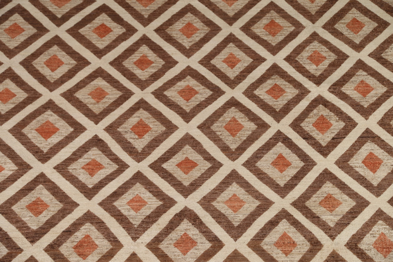 Trellis Geometric Pattern Area Rug 8×10 ft Hand-knotted Wool Modern Style Carpet