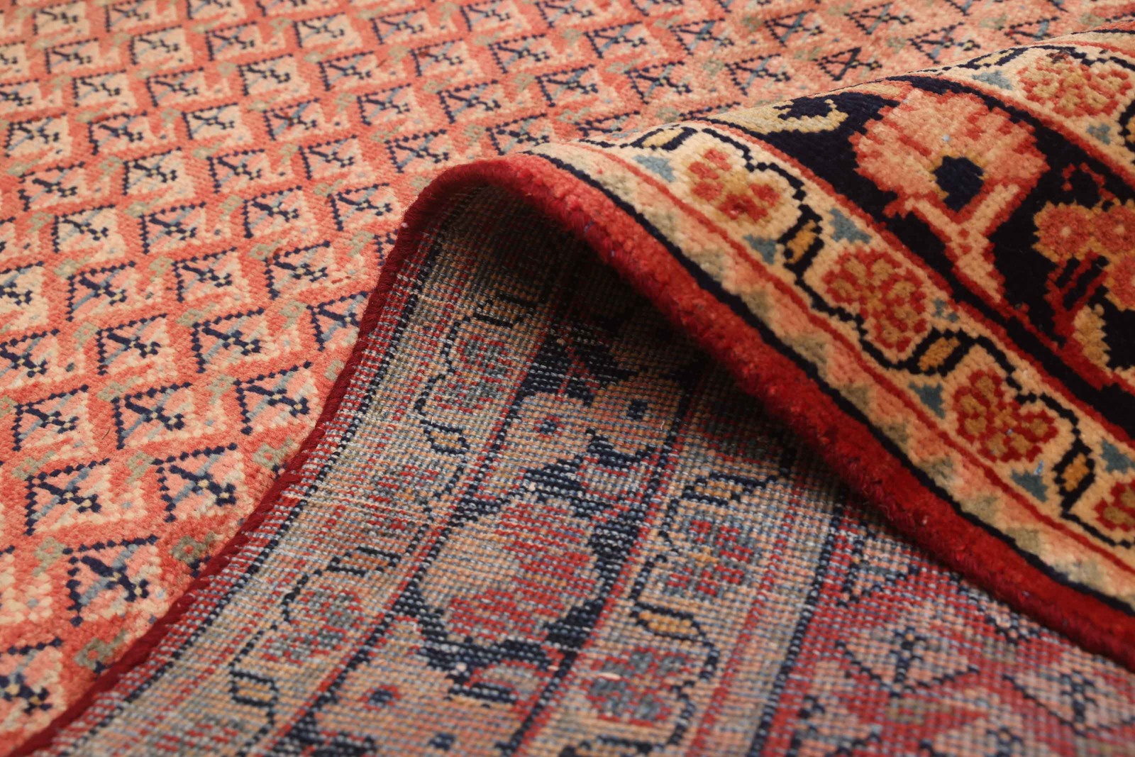 Vintage Hand-Knotted Carpet 4’1″ x 7’0″ Traditional Oriental Wool Area Rug