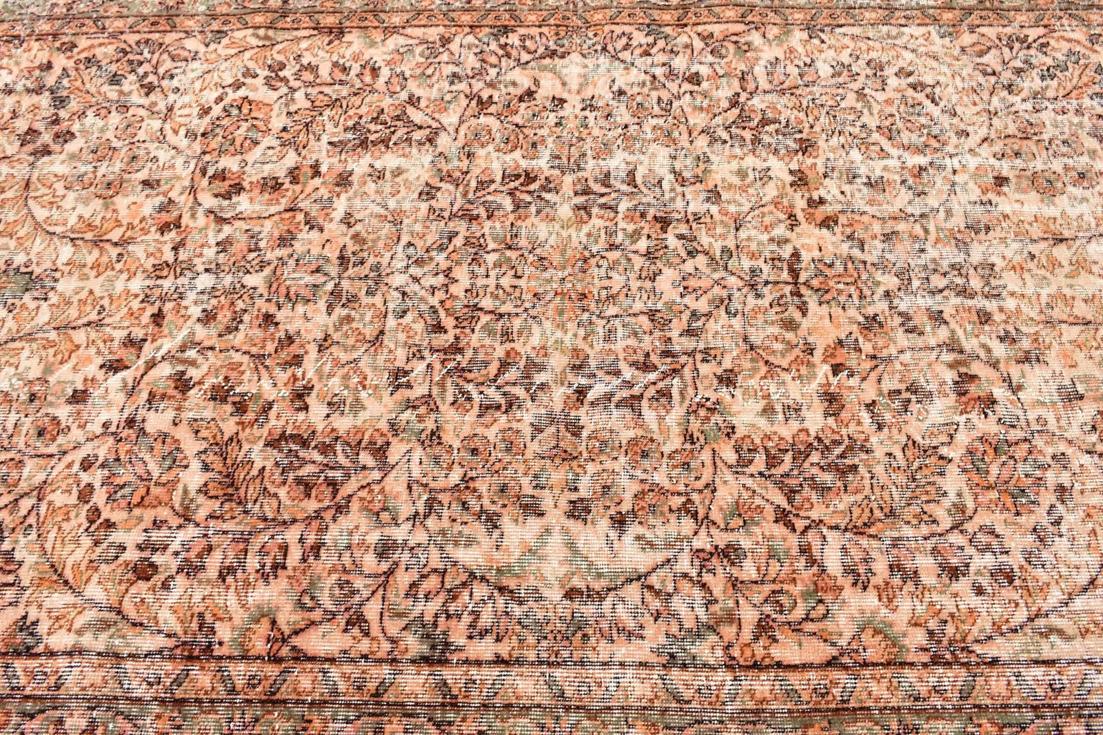 Vintage Turkish Rug, 5,6×9,1 ft Rug, Brown Large Oriental Rug