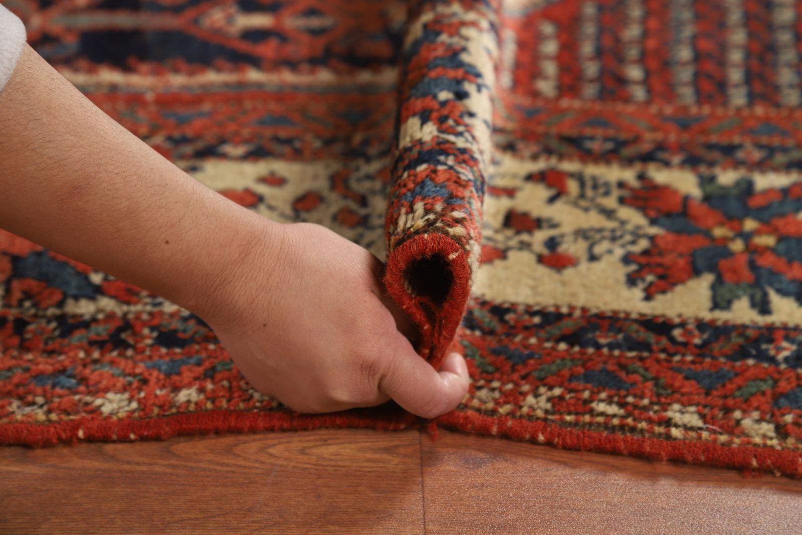 Vegetable Dye Antique Malayer Navy Blue Wool Hand-knotted Traditional Rug 5×6