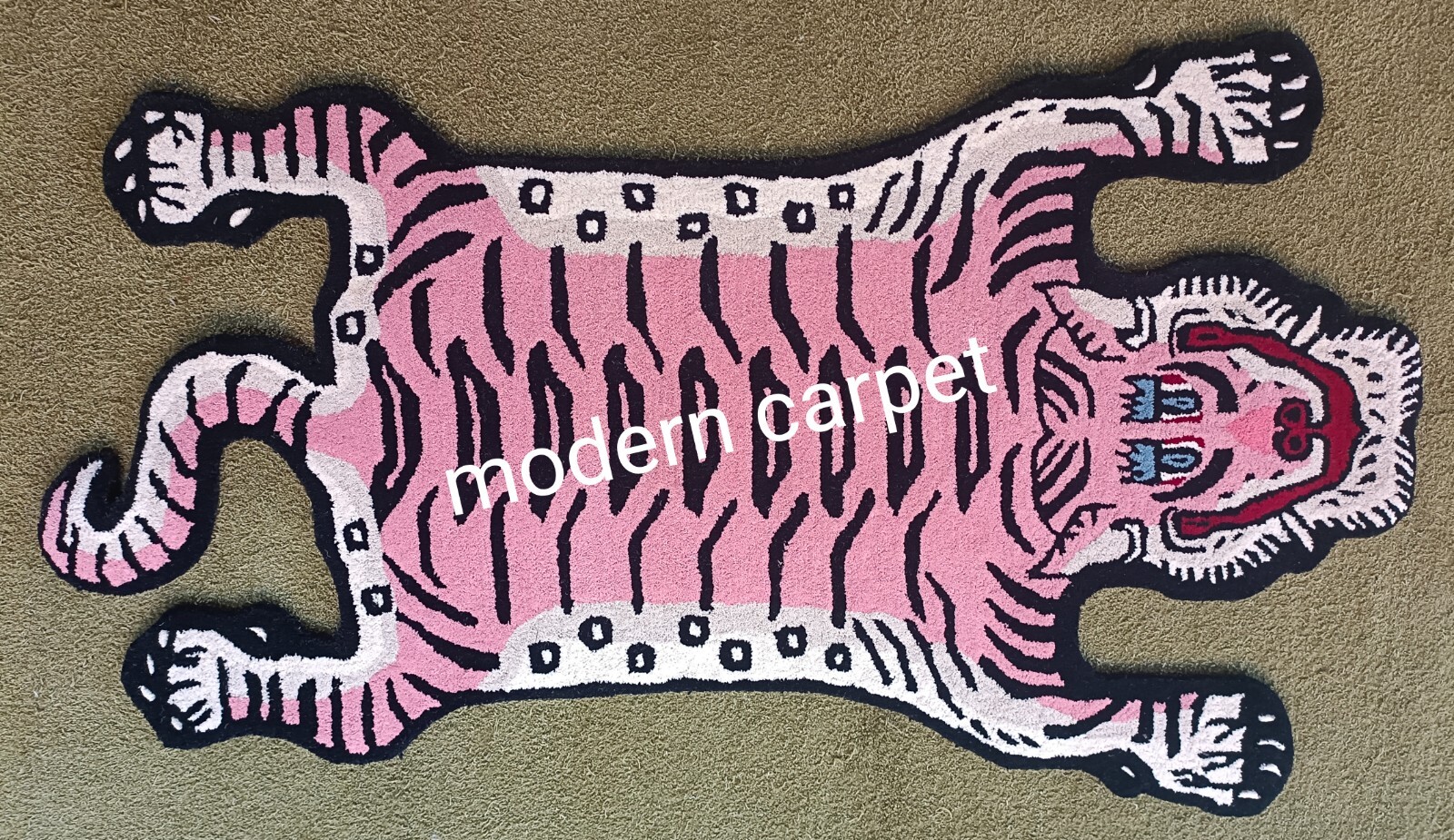 Tibetan Tiger Rugs 3×5 Feet Handmade 100% Woolen Hand Tufted For Home Decoration