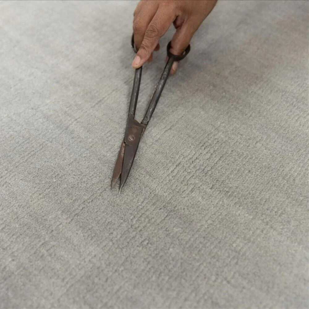 Fog Grey Handloom Rug 5×7 6×9 8×10 Handmade for Living Room, Bedroom & Dining