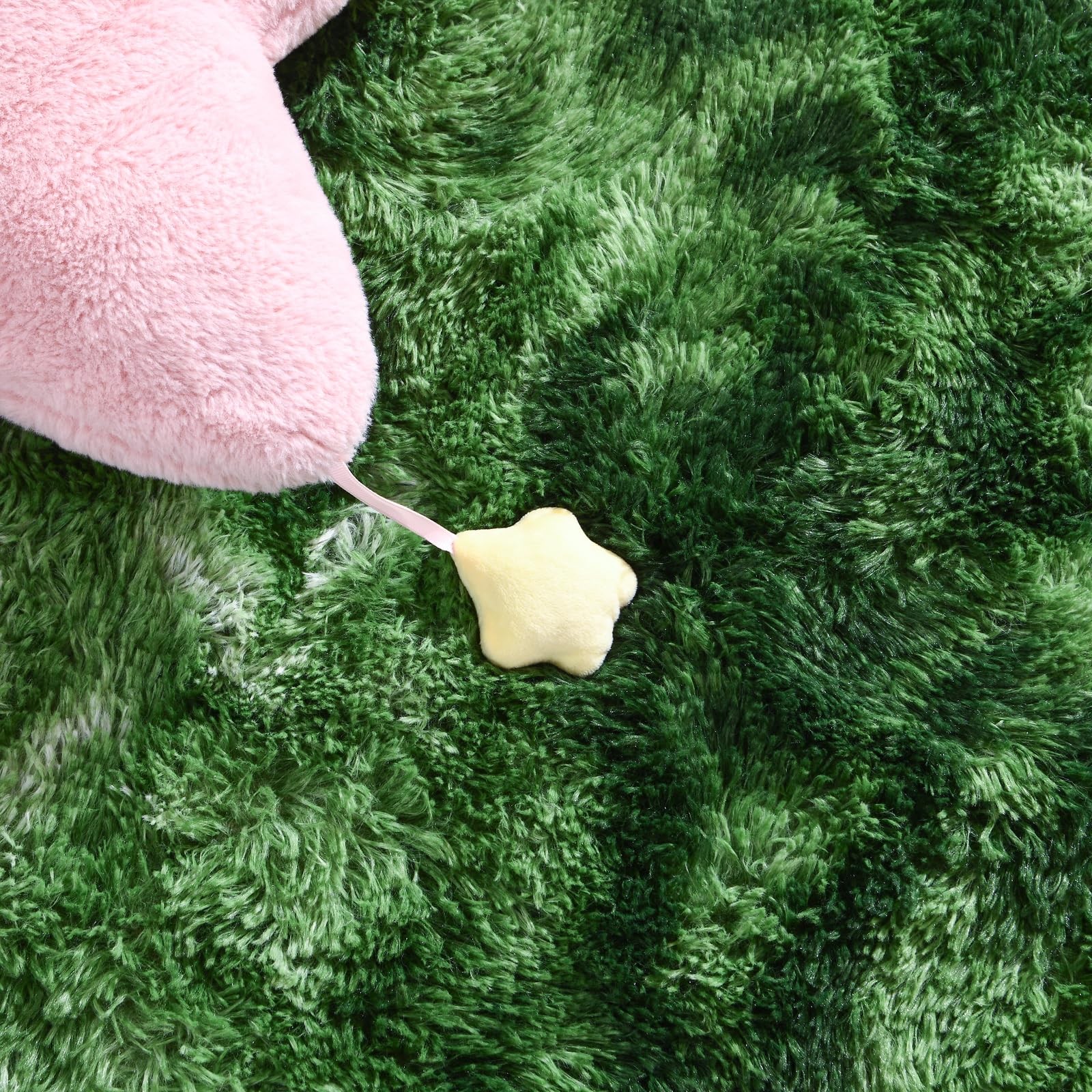 Fluffy Dark Green Runner Rug 2×6 Feet Non-Slip Soft Plush for Bedroom – Kids