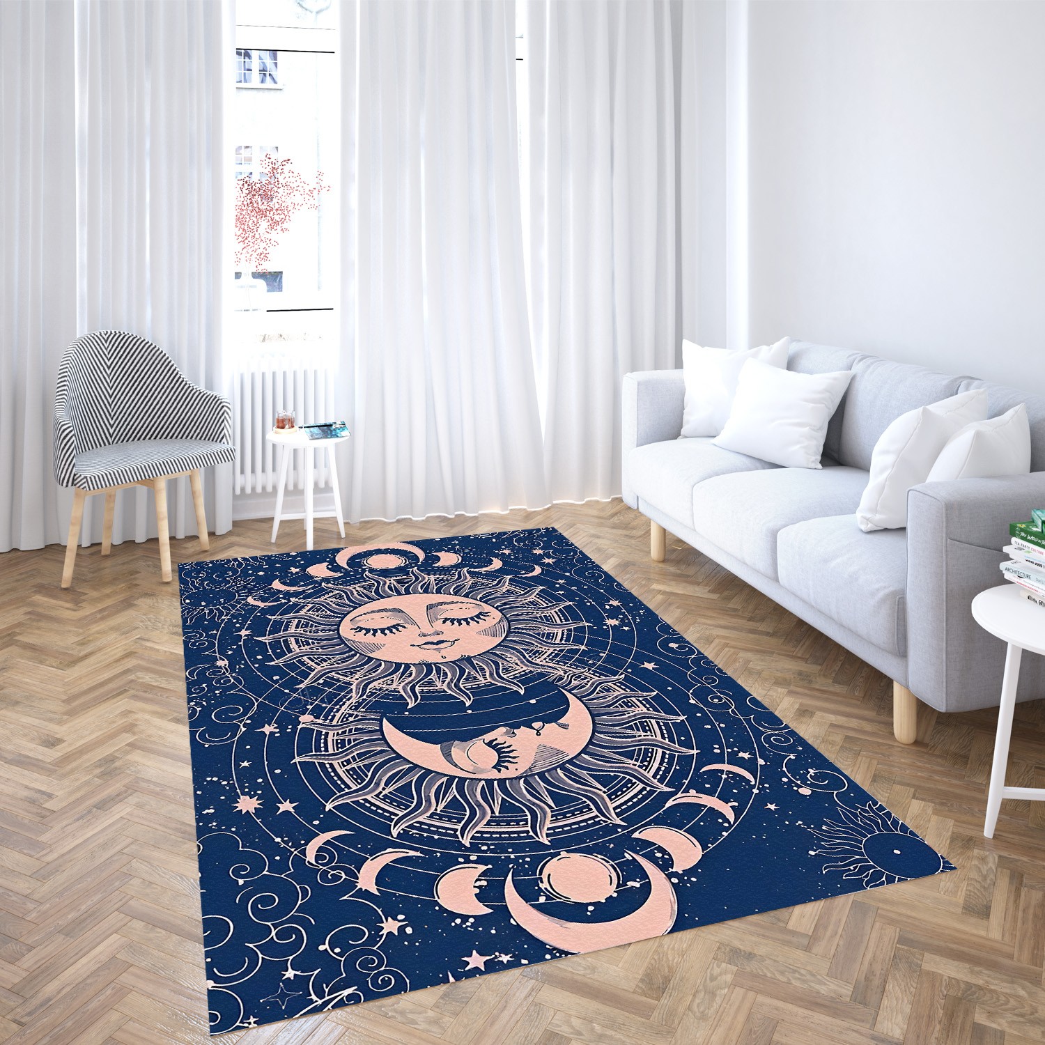 Spooky Carved Pumpkin Face Area Rug | Halloween Theme Home Decor