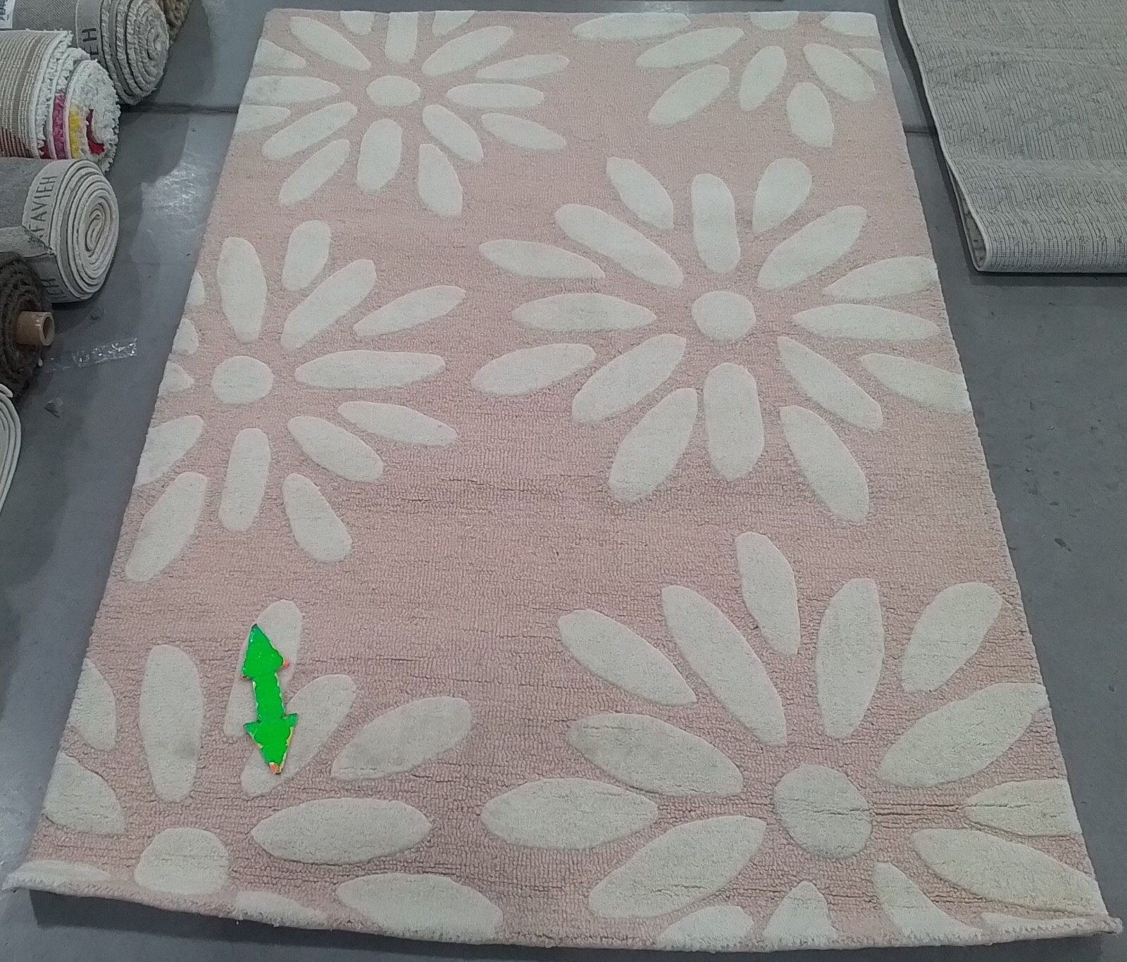 PINK / IVORY 4′ X 6′ Stained Rug, Reduced Price 1172774202 SFK914P-4