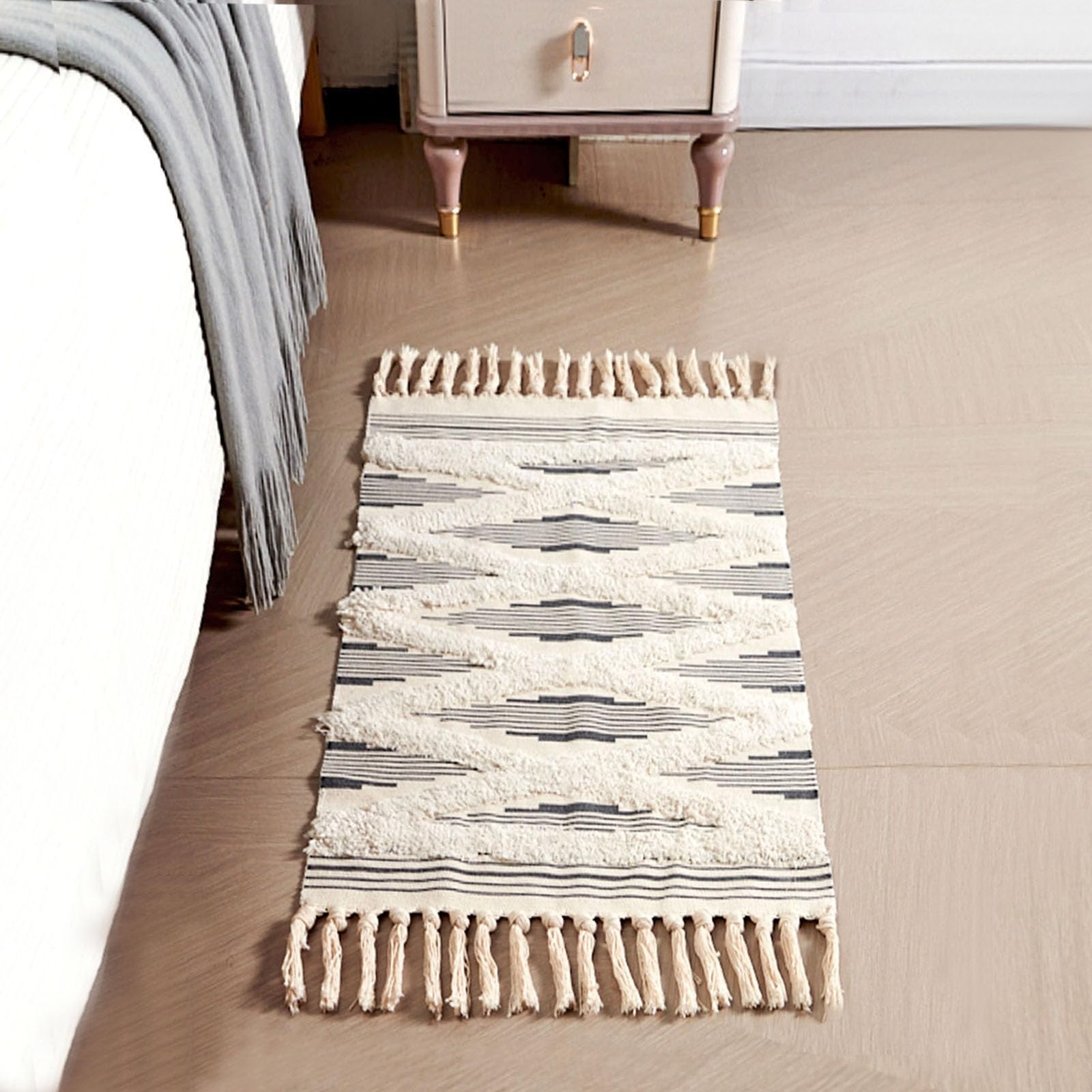 Boho Runner Rug Washable Hallway Rug Runner, Tufted Woven Cotton Farmhouse Ar…