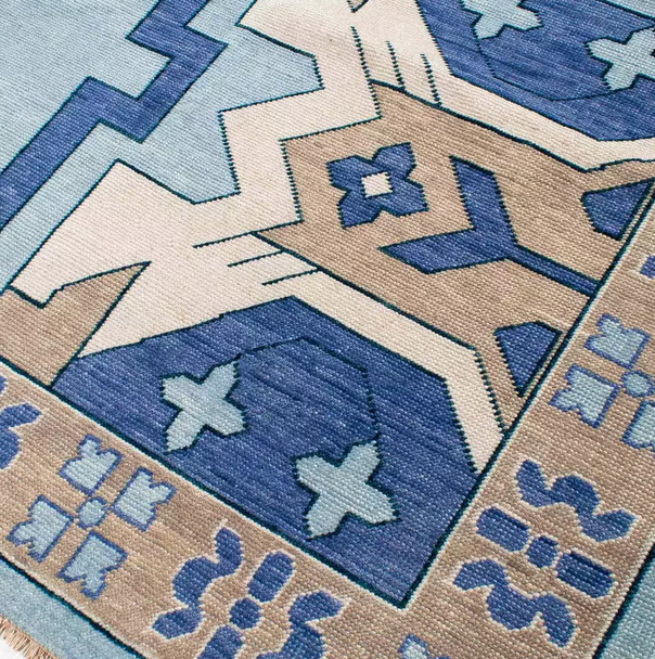 Oushak Turkish Modern Green & Blue Handmade Area Rugs Hand Knotted Wool Carpet