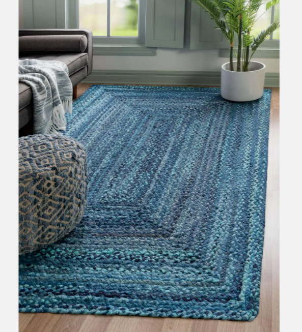 Rug Cotton Mix Braided Style Rug Modern Carpet Living Bohemian Floor Area Rug