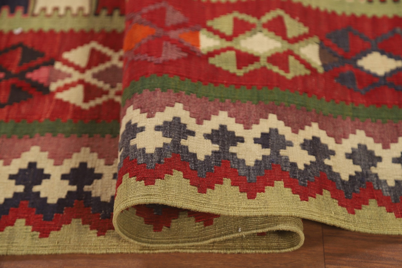 Vegetable Dye Kilim Area Rug 6×9 Ft Flatweave Tribal Oriental Wool Carpet
