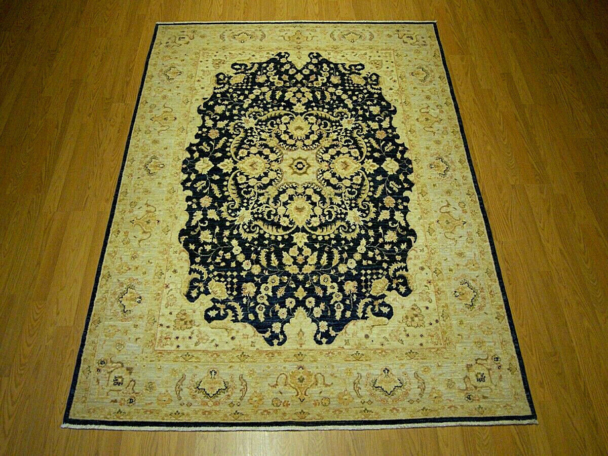 5.5 x 8 HAND KNOTTED High Quality Afghan Ziegler Rug_Veggie Dyed Soft Fine Wool