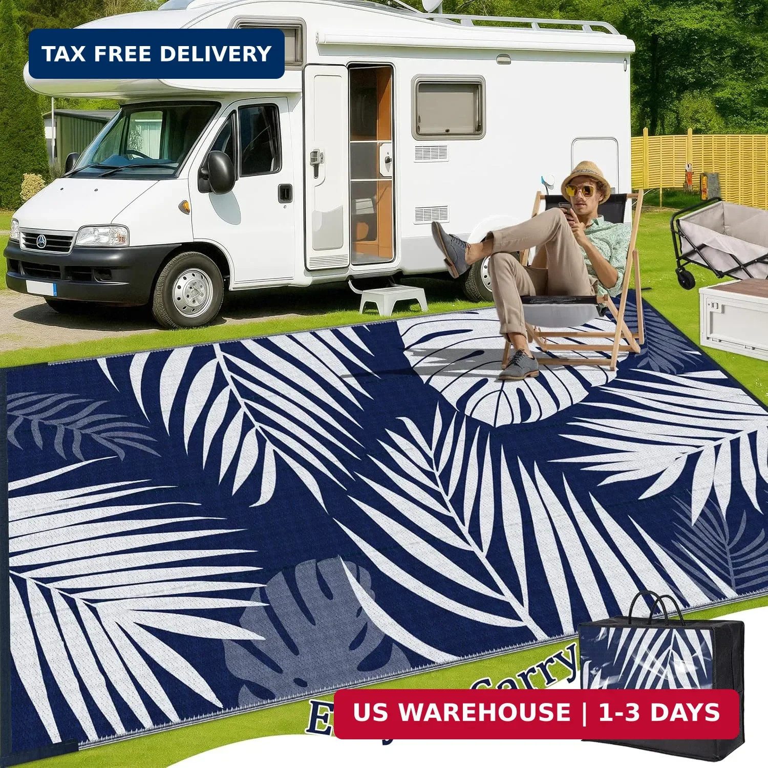 Ogrmar Reversible Mats, Outdoor Rug for Patio, Waterproof Carpet, Plastic Straw