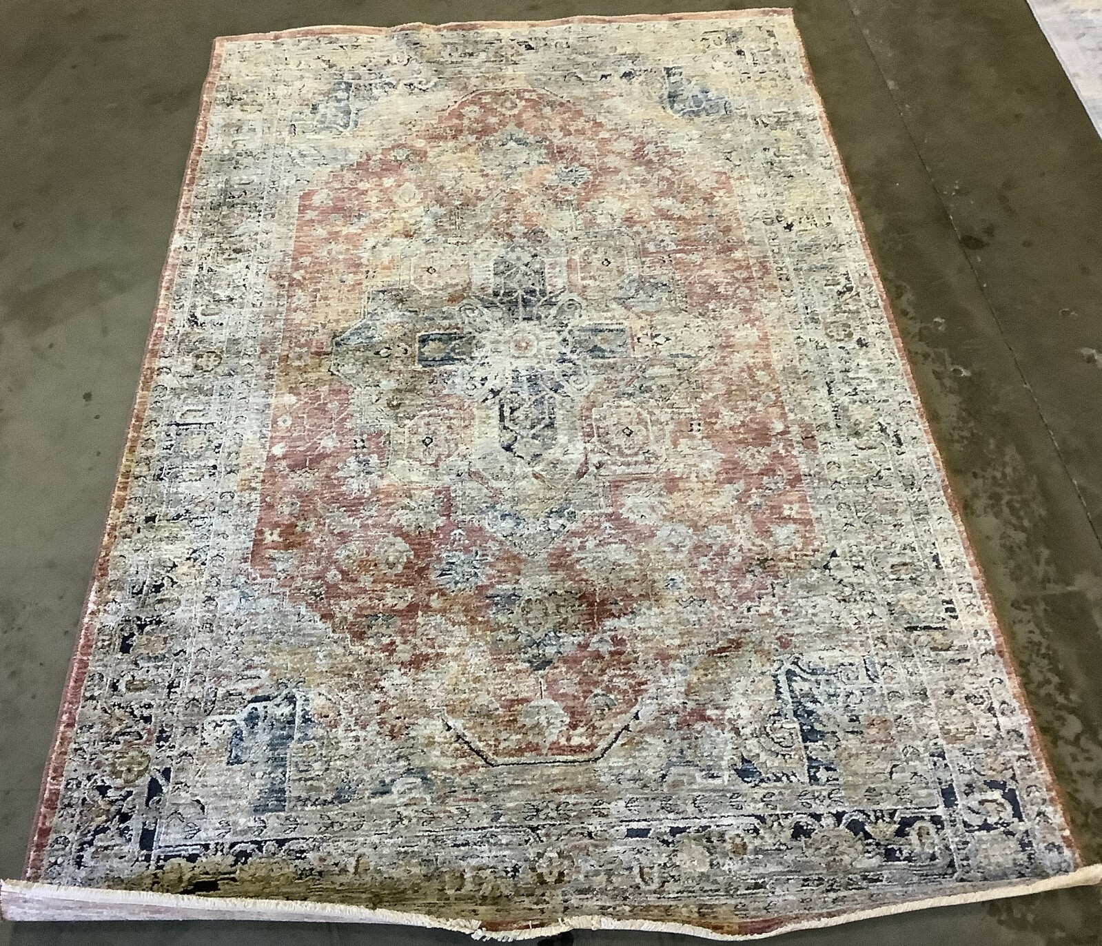 RUST / BLUE 4′ X 6′ Flaw in Rug, Reduced Price 1172666333 SVD110P-4