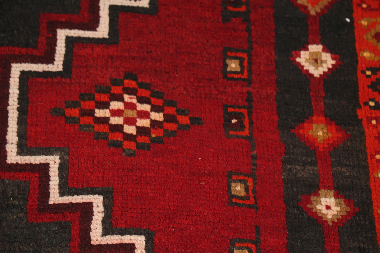 Red/ Orange Vintage Geometric Traditional Rug 4×8 ft Hand-knotted Wool Carpet