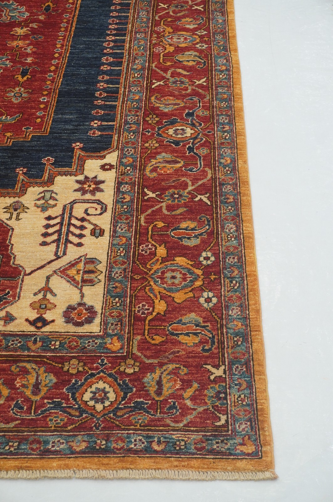 8×10 ft Red Serapi Afghan Hand Knotted Wool Oriental Rug