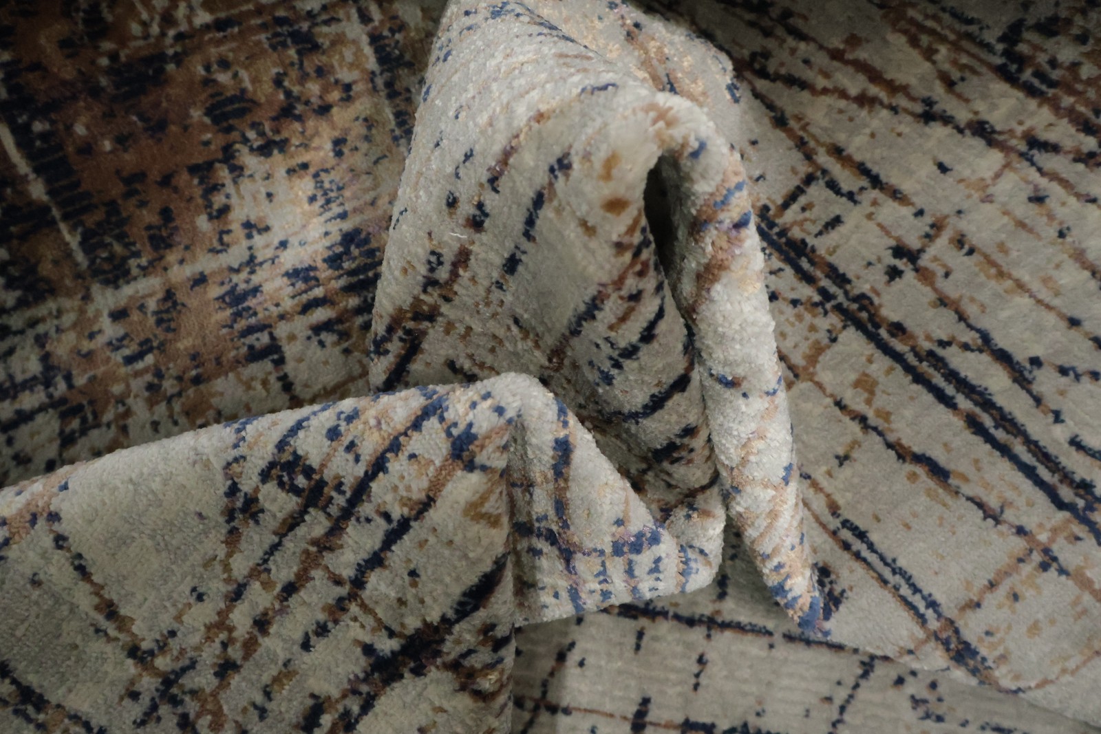 Elegant Modern Rug 5×8 Distressed Grey Blue Beige Soft Neutral Carpet