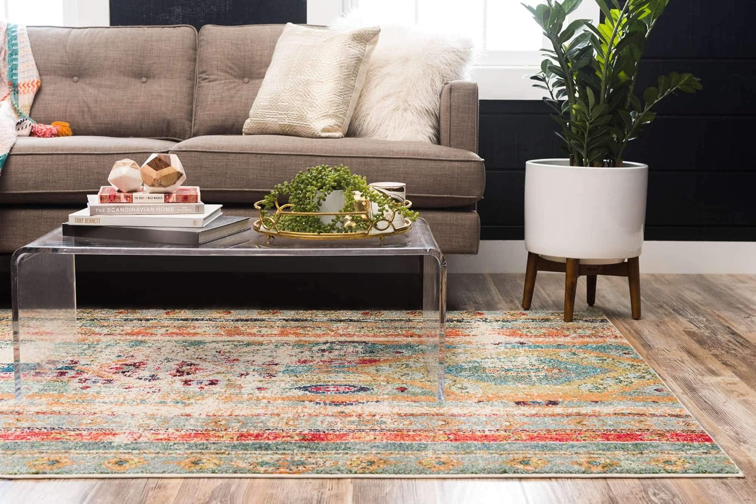 Sedona Distressed Vintage Area Rug 10’6″ x 16’5″ Blue/Beige Southwest Style