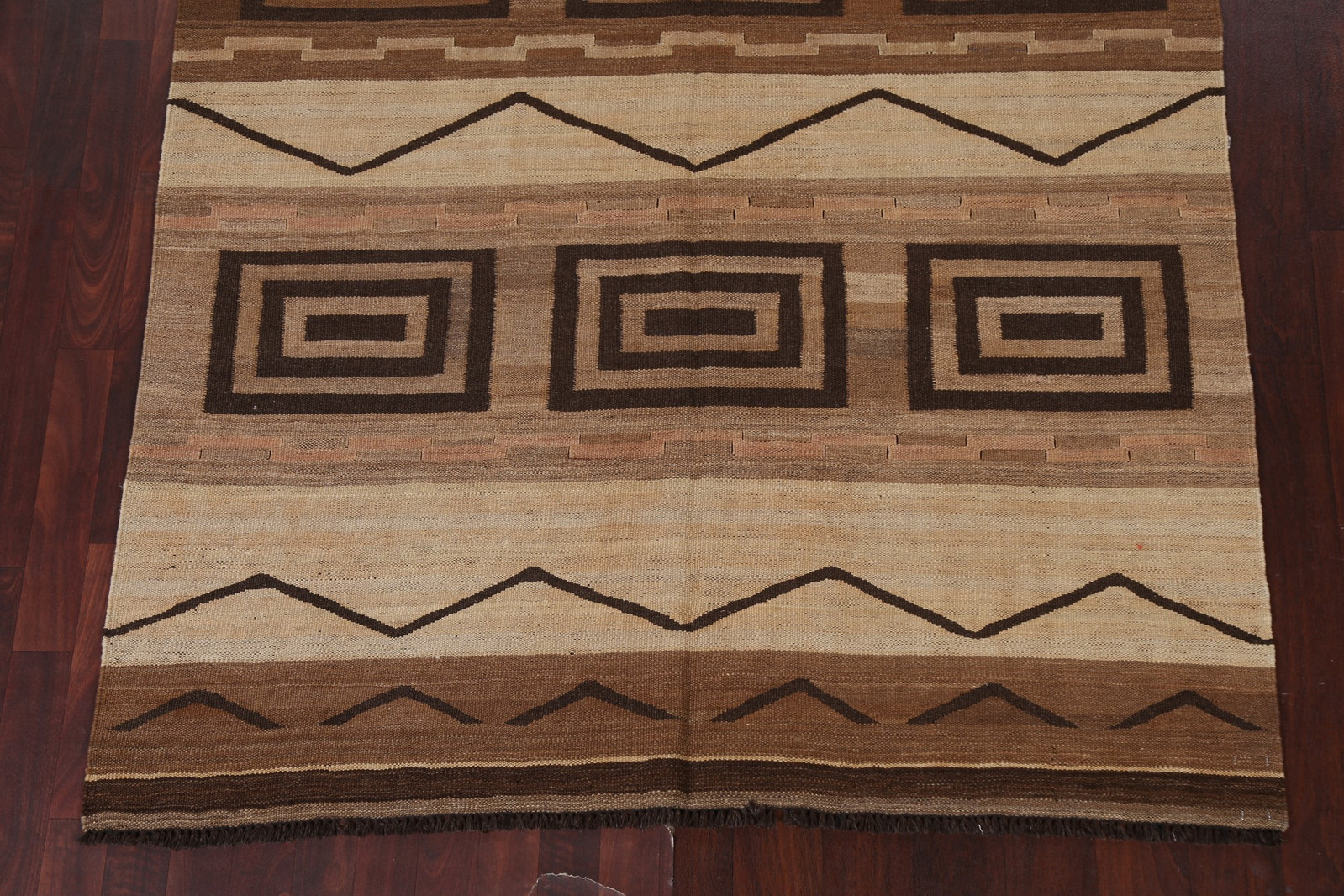 Tribal Natural Dye Kilim Wool Area Rug Reversible Flat weave Afghani Carpet 5×10