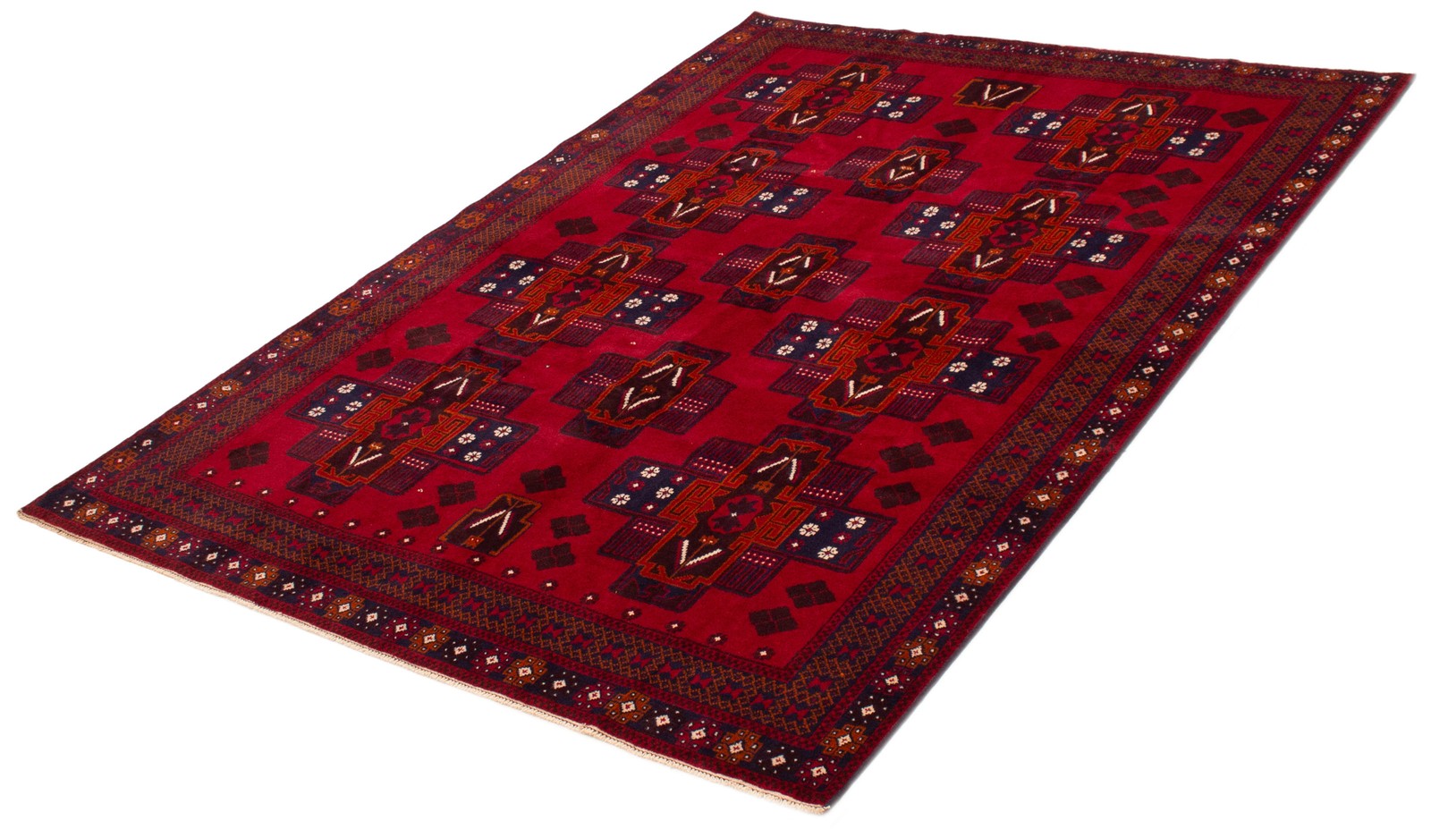 Vintage Hand-Knotted Area Rug 6’8″ x 9’3″ Traditional Oriental Wool Carpet