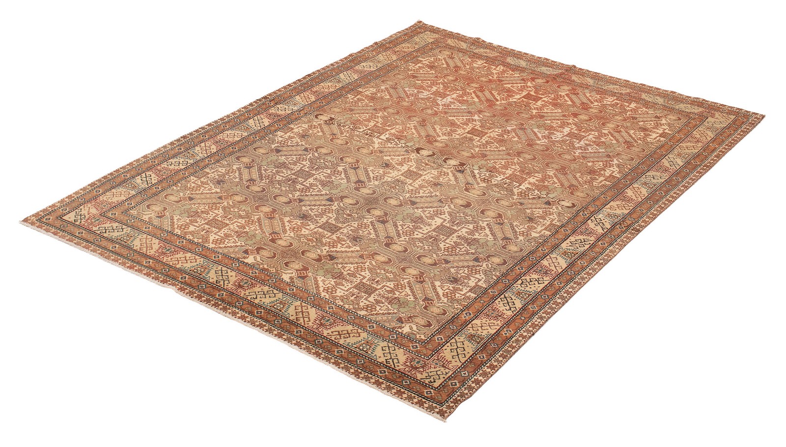 Vintage 6’4″ x 9’1″ Traditional Hand Knotted Vegetable Dye Wool Area Rug
