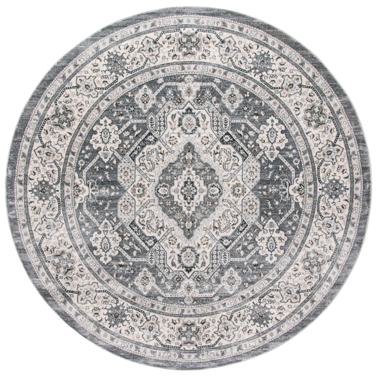SAFAVIEH Isabella Collection ISA916F Grey / Cream Rug