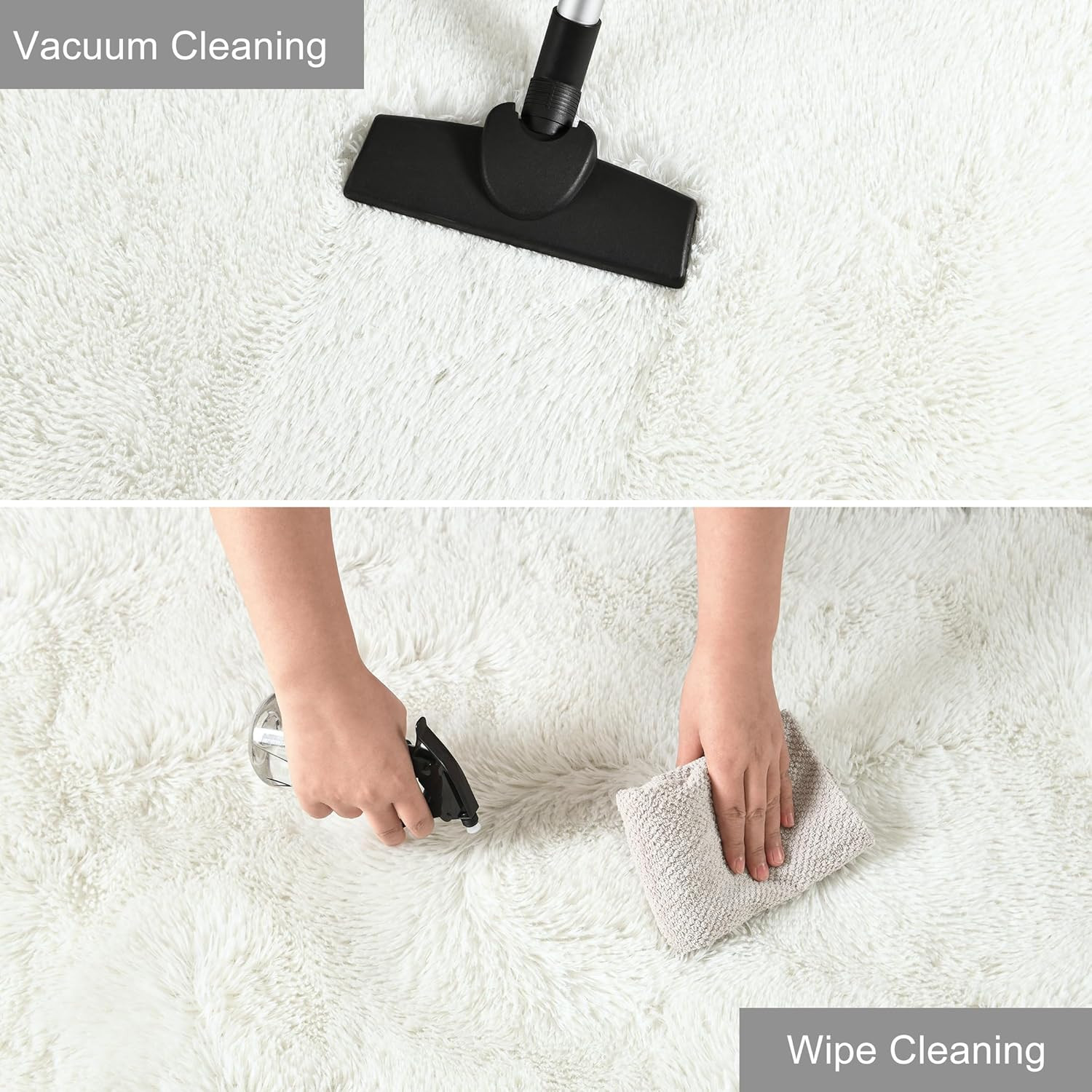 Fluffy Runner Rugs for Bedroom Living Room Soft Shag Rug Plush 2X6 Feet Cream