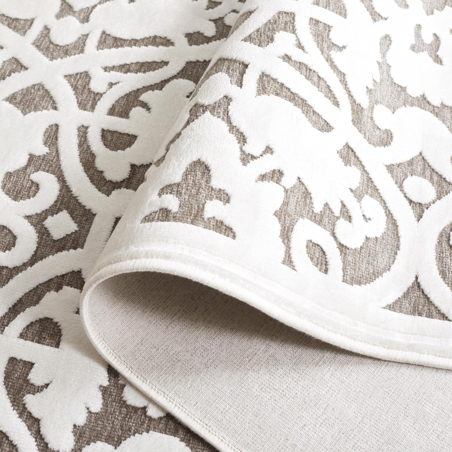 Paradise Collection 5′ X 7’5″ Area Rug – Ivory & Dark Grey Modern Design