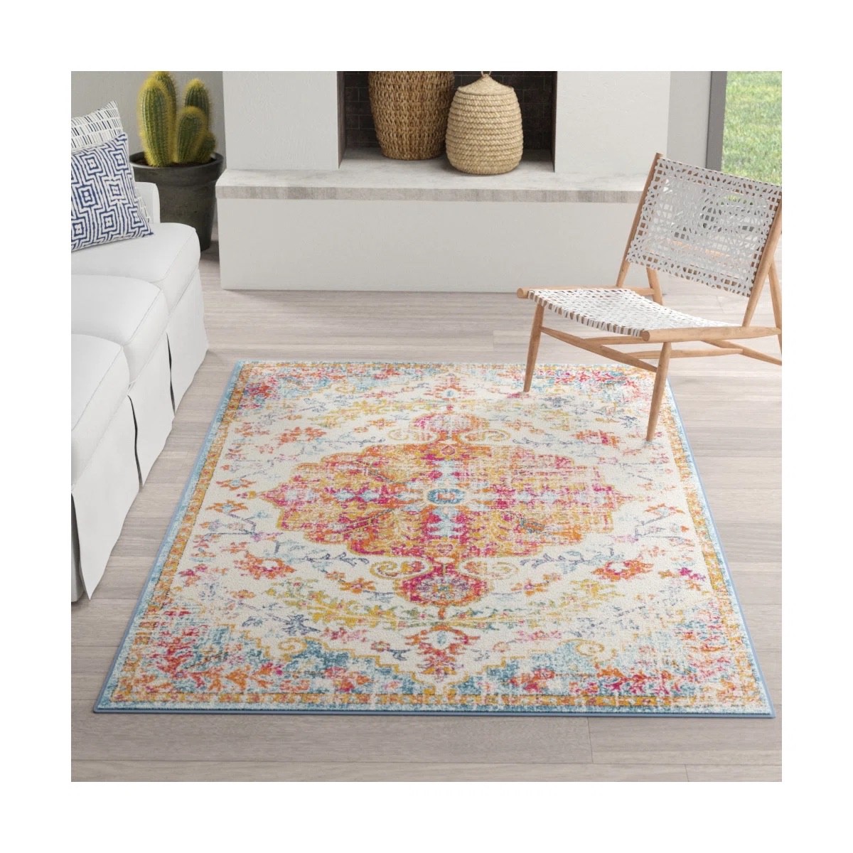 Surya Harput HAP-1063 5’3″ x 7’3″ Area Rug NEW Sealed Traditional Beige Teal
