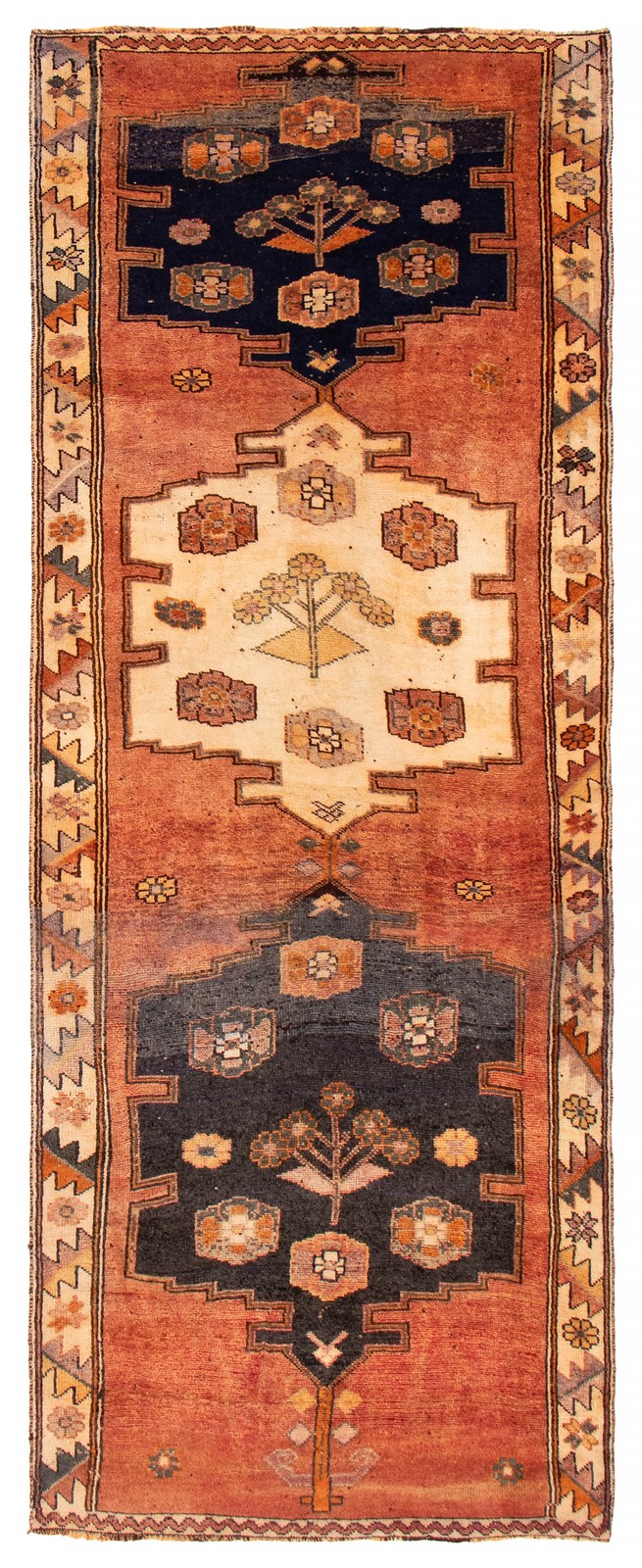 4’9″ x 12’8″ Vintage Hand-knotted Runner Rug Traditional Oriental Wool Carpet