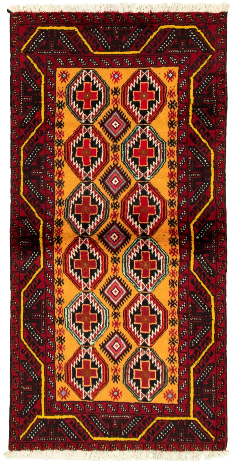 Vintage Hand-Knotted Area Rug 3’1″ x 6’4″ Traditional Oriental Wool Carpet