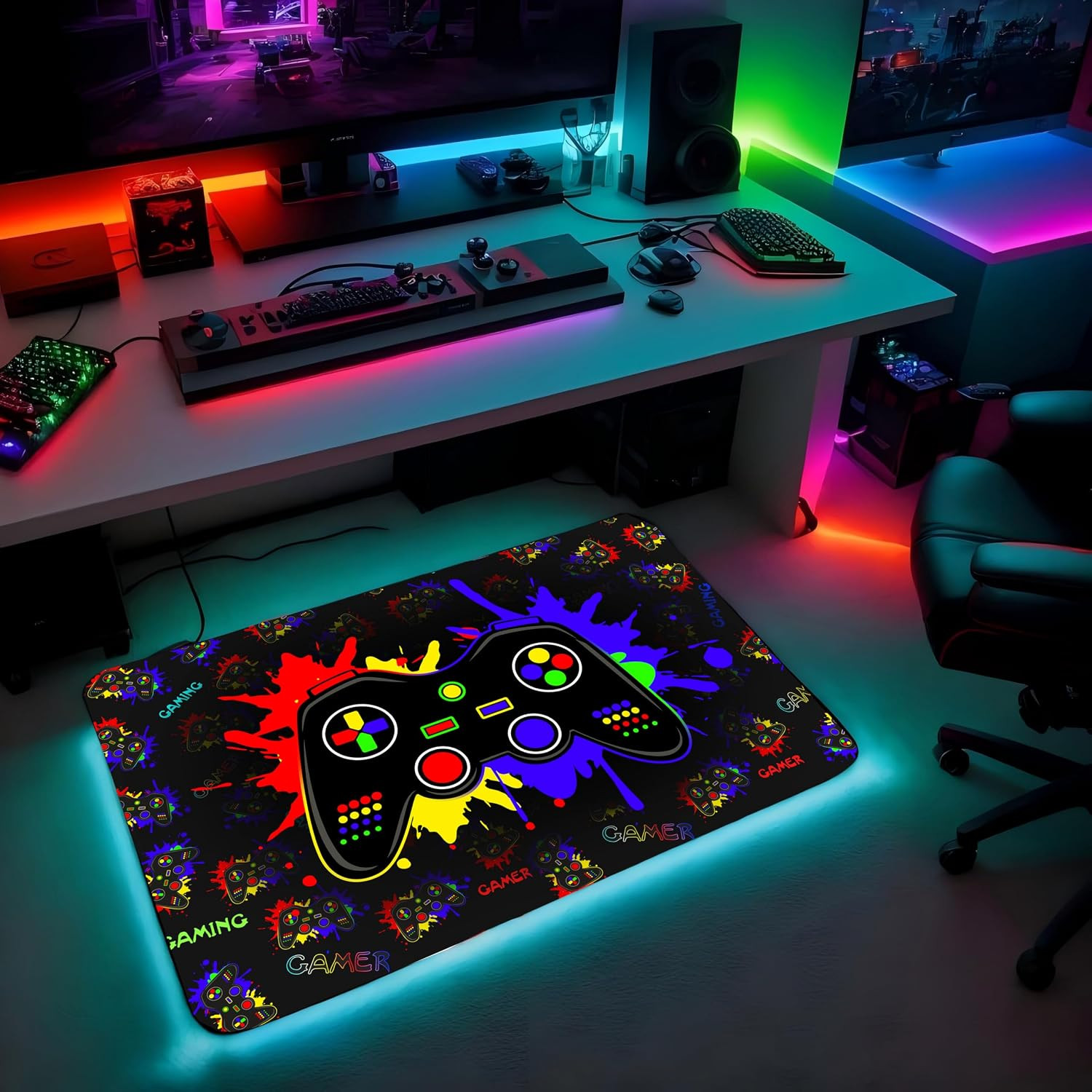 Gamer Gaming Rugs for Boys 3.3X5 FT Game Controller Gamer Modern Area Rugs Carpe