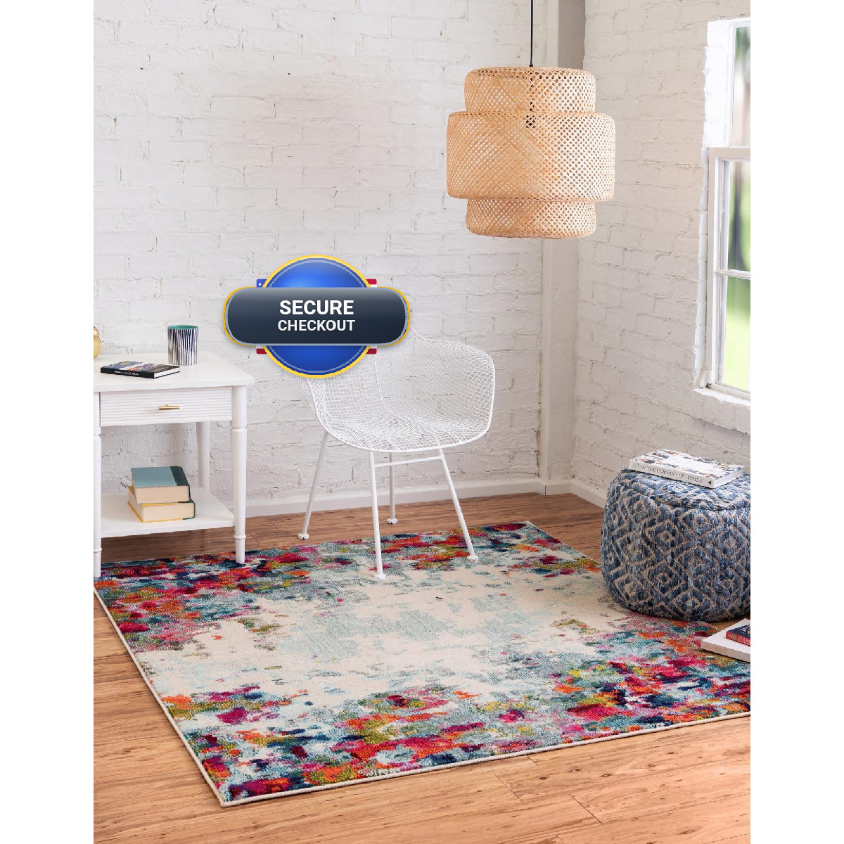 Unique Loom Chromatic Collection Area Rug – 4 Square Multi/Blue 3153835
