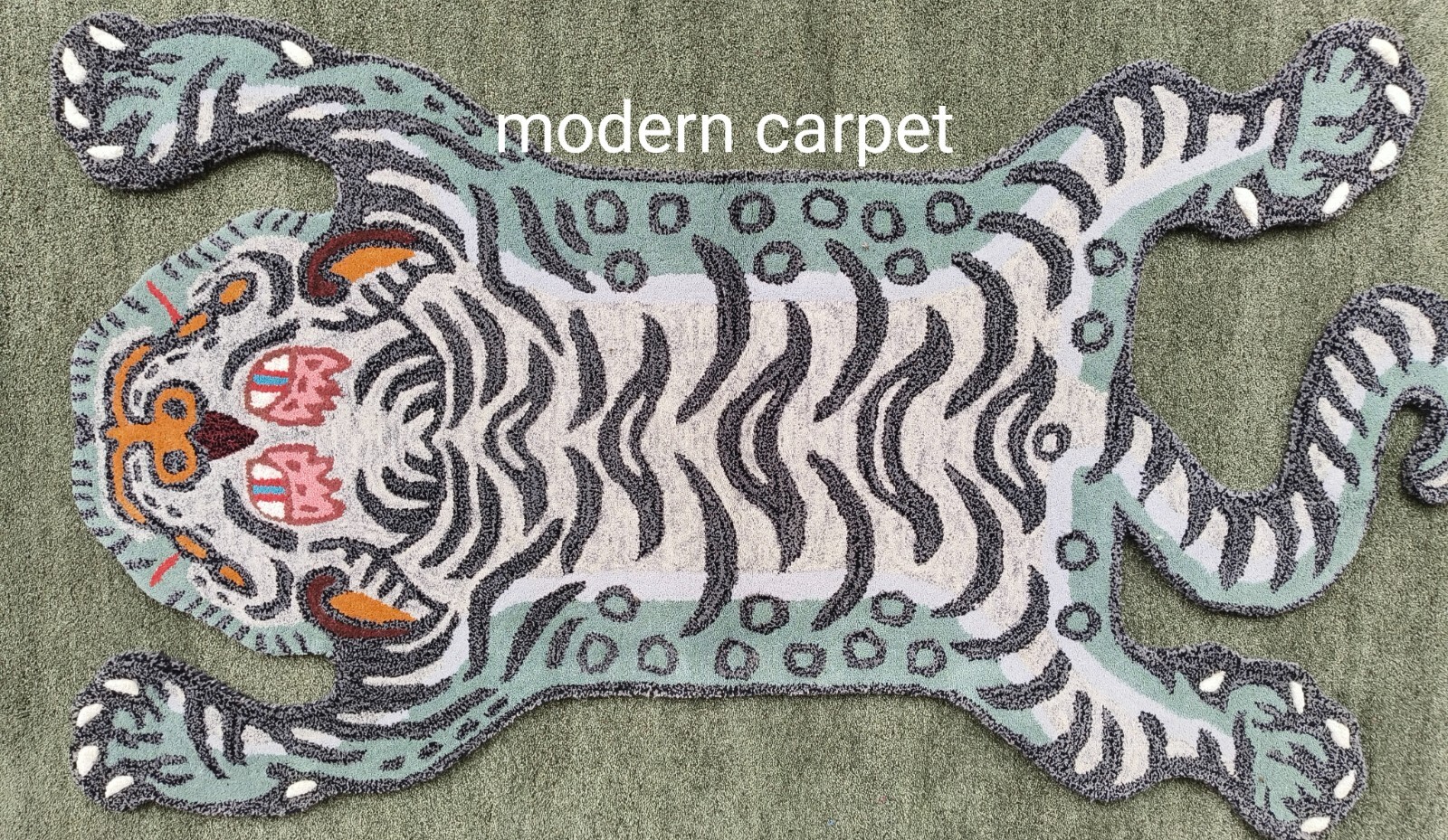 Tibetan Tiger Rugs 3×5 Feet Handmade 100% Woolen Hand Tufted For Home Decoration