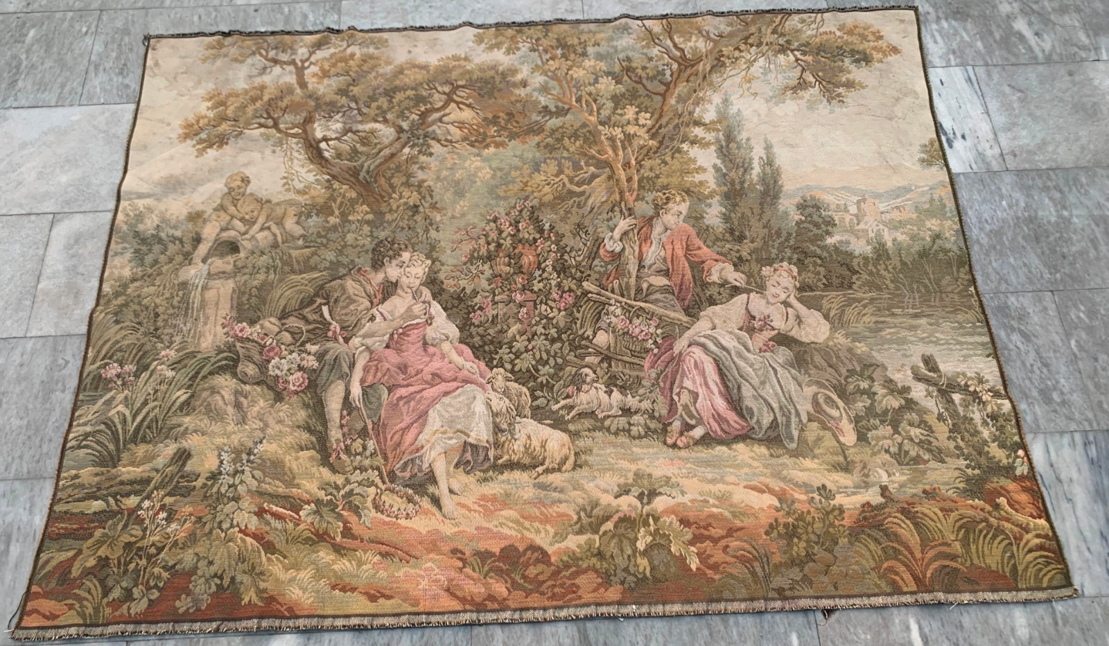Vintage Tapestry French Romantic Pictorial Tapestry Home Decor 4x6ft