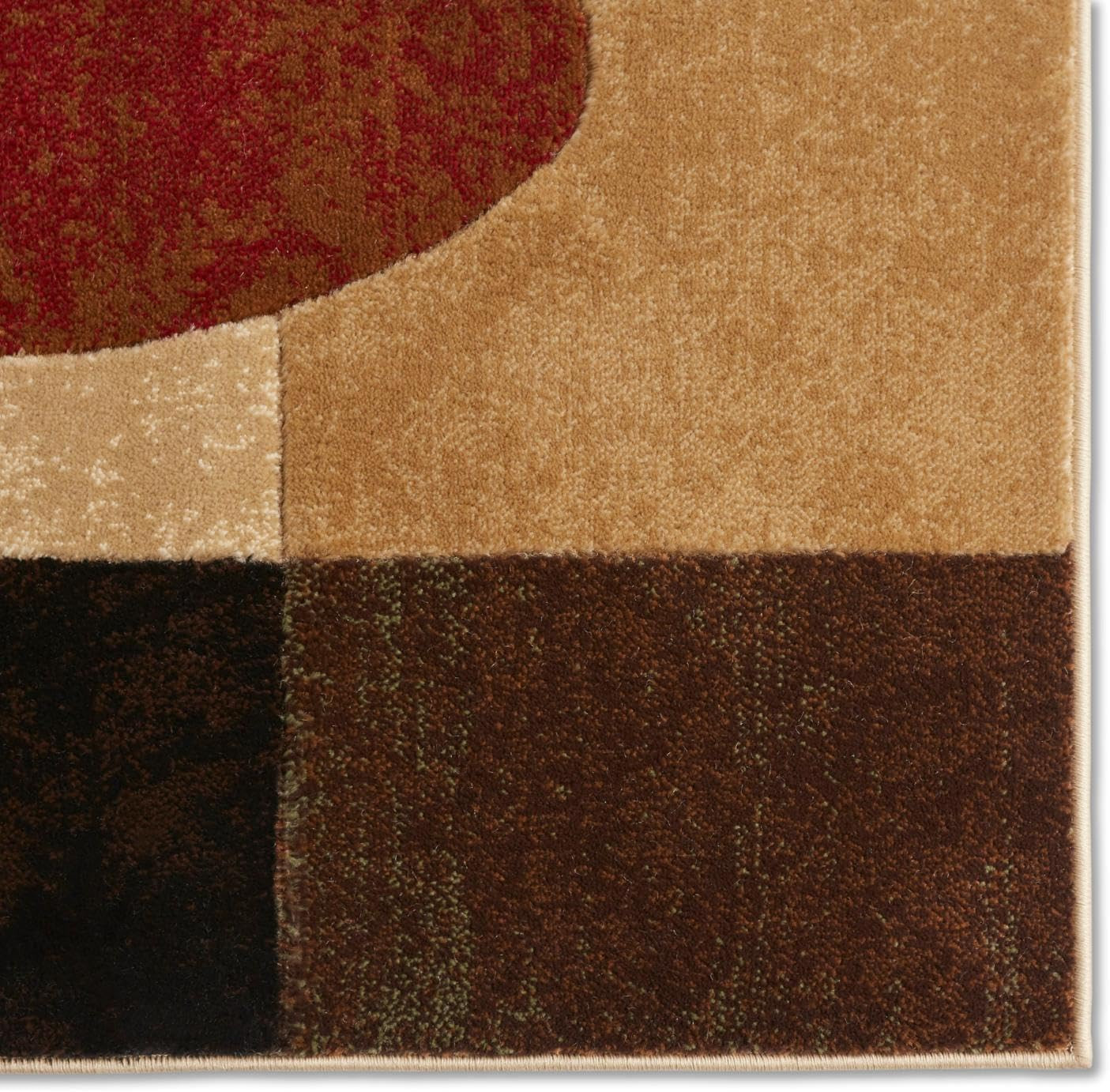 Tribeca Jasmine Modern Area Rug, Abstract Brown/Red, 39″X55″
