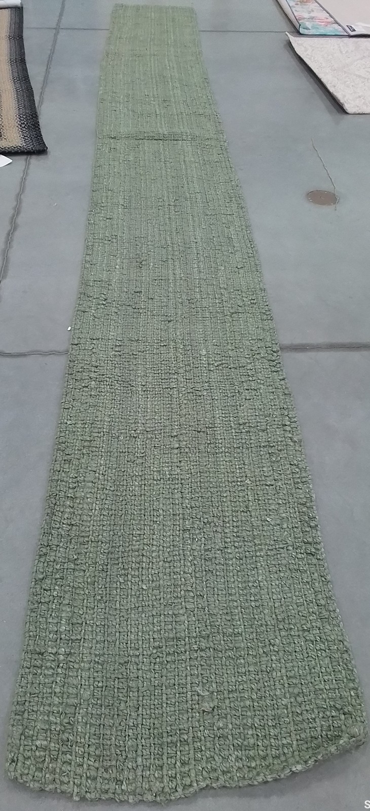 GREEN/GREY 2′-3″ x 19′-0″ Broken Thread Rug, Reduced Price 1172802886 NF730B-219