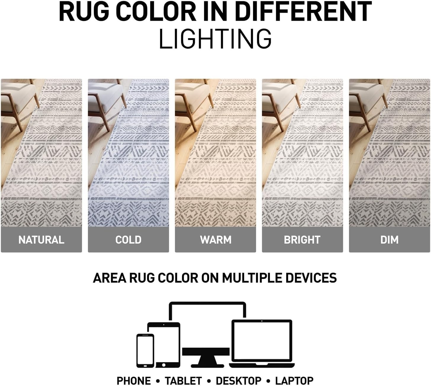 Stylish Gray Runner Rug – Bohemian Geometric Design 2′ x 7′