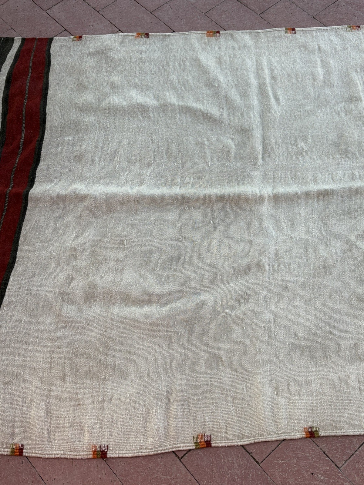 Vintage Moroccan Area Rug Wedding Blanket Tribal Wool Handmade 69” Morocco ?