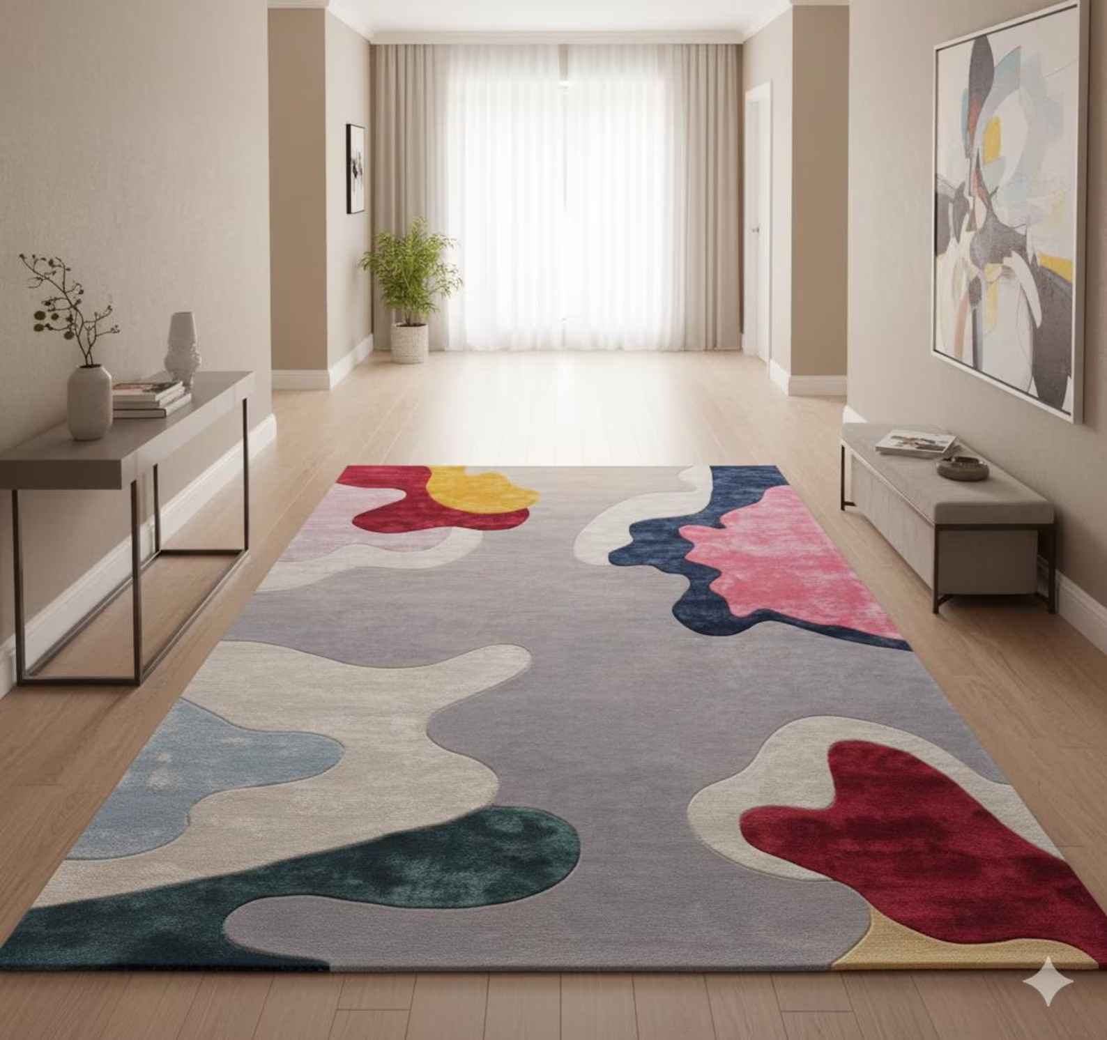 Handmade Hand Tufted Nz Wool Rug Cut Pile Multi Color Home Decor Carpet Area Rug