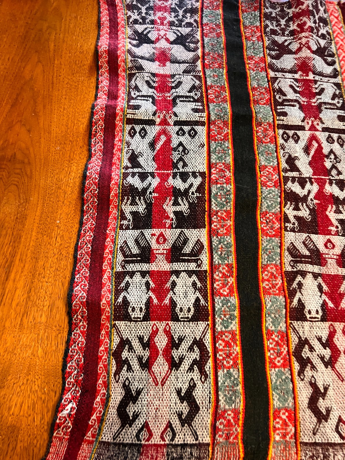 Peruvian Hand Woven Mountain Textile Panel Awayu Mastana Stories of Animals
