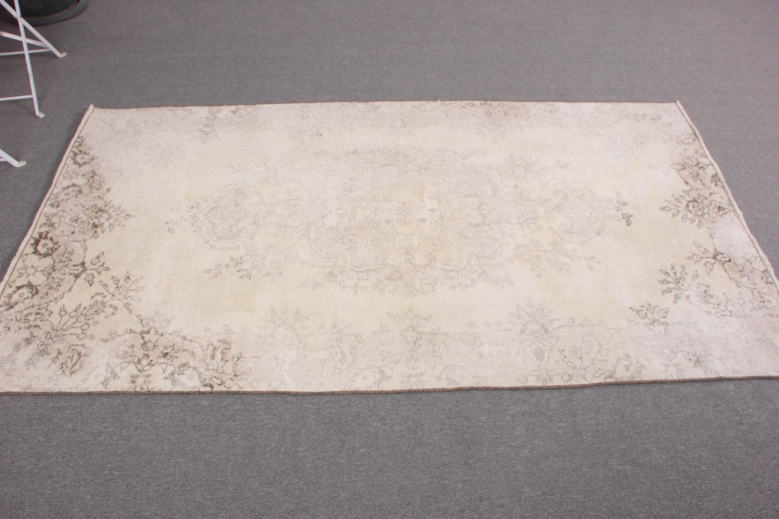 3,7×6,8 ft Vintage Rug, Area Turkish Rug, Beige Southwestern Rug