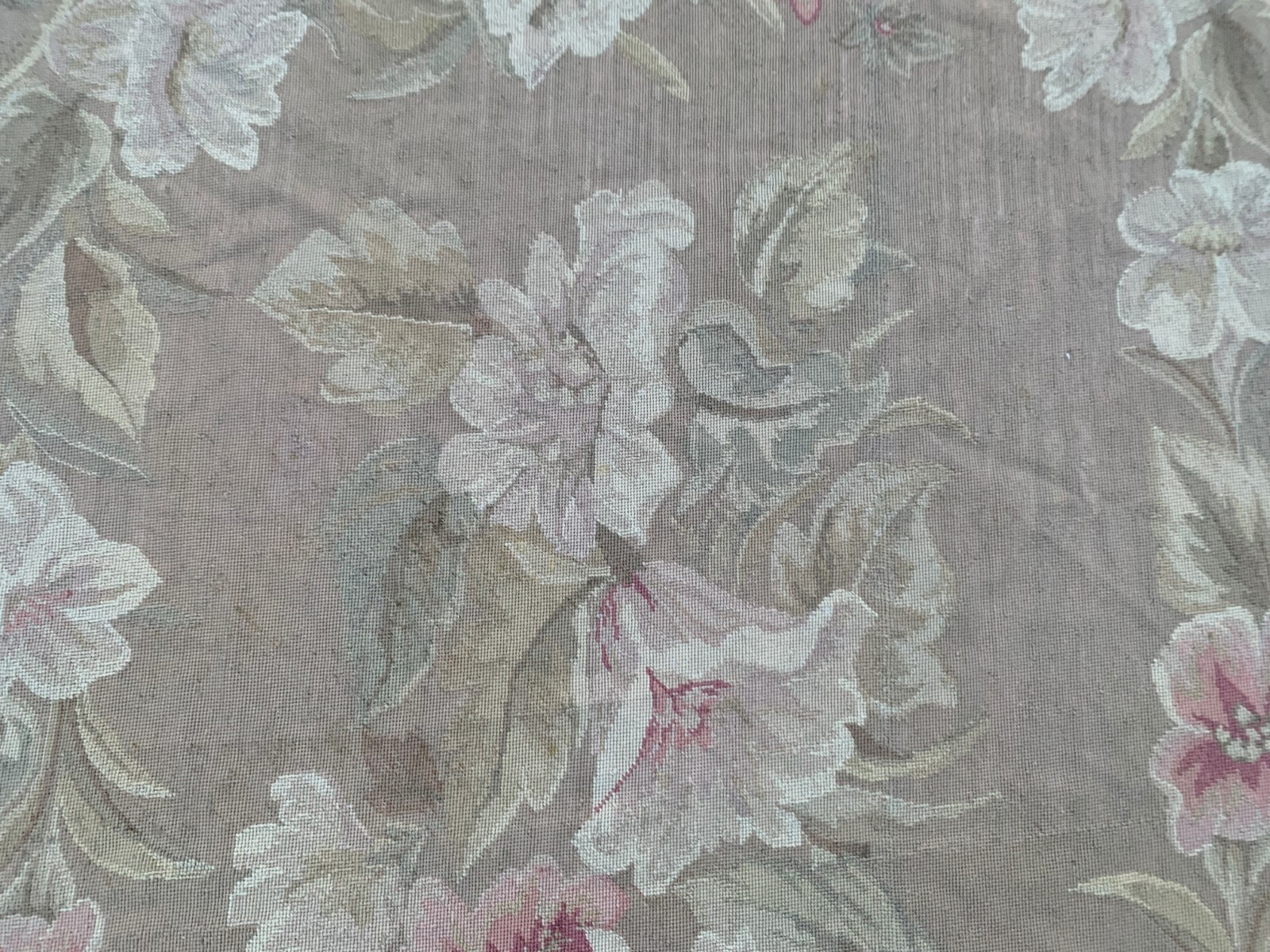 Vintage French Aubusson Needlepoint Chain stitch Bed Room Rug 4×6 ft Free Ship