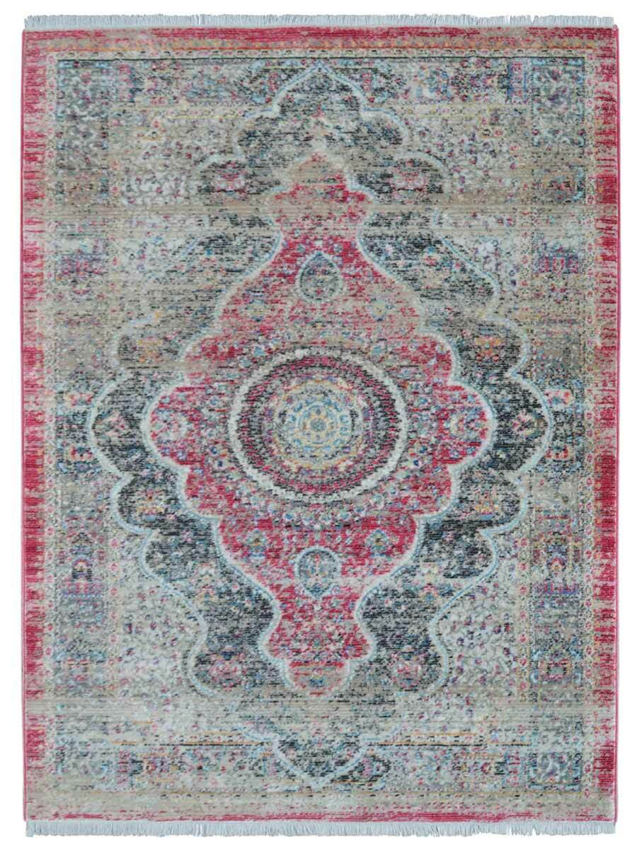Machine Woven Cross Weave Polyester Area Rug Oriental Black Red BBH Homes M00103