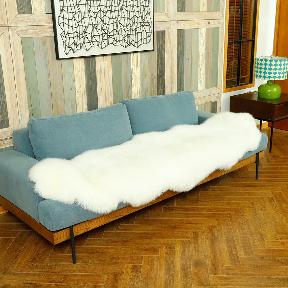 Genuine Sheepskin Rug New Zealand Luxury Lambskin Rug, Natural Fluffy Sheepsk…