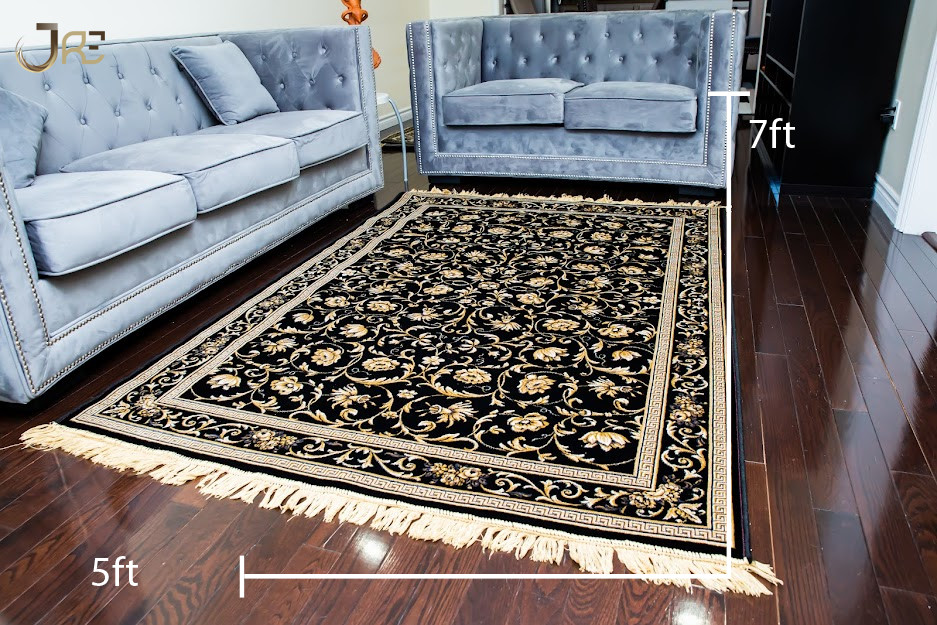 Red Grey Black Gold Traditional Silky Area Rug, Living Room, Accent Modern Rug