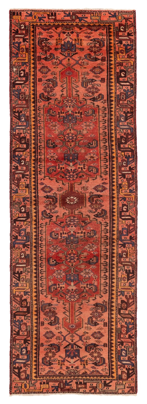 Vintage Hand-knotted Runner Rug 3’0″ x 9’6″ Traditional Oriental Wool Carpet