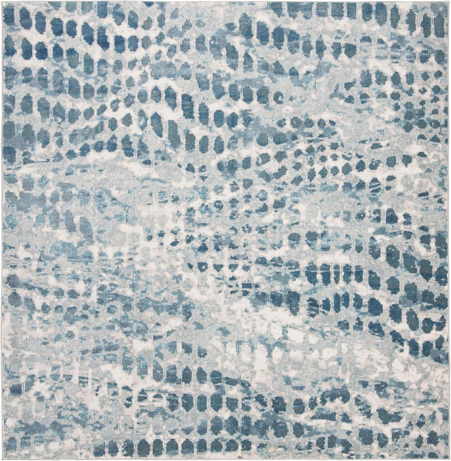 Aria 9′ x 12′ Area Rug – Cream & Teal Modern Boho Design