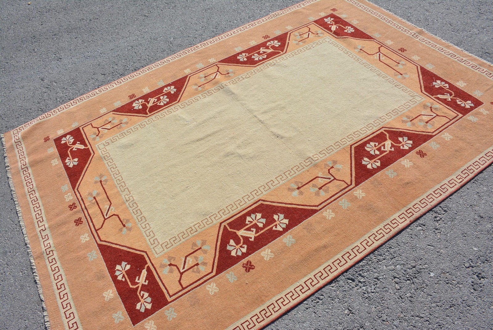Turkish Rug, Area 5,2×7,6 ft Rug, Brown Animal Print Rug